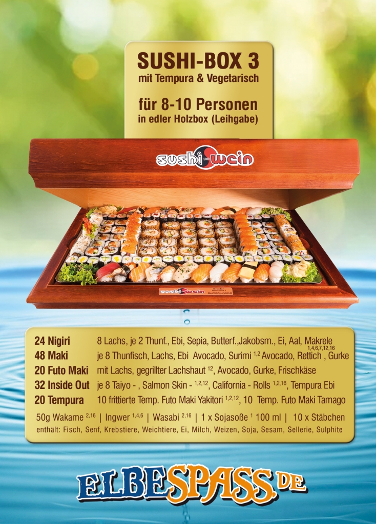 Menü zur Sushi-Fahrt 2